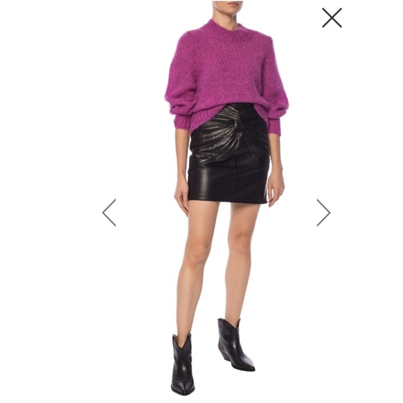 ISABEL MARANT***Black Lamb Leather Mini Skirt***F36; US Small $2110 - Picture 4 of 8